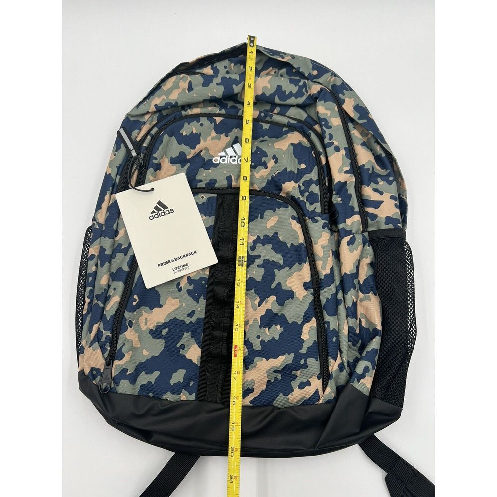 adidas Prime 6 Backpack Essential Camo Crew Navy-Silver Green/Black One Size - Picture 10 of 12